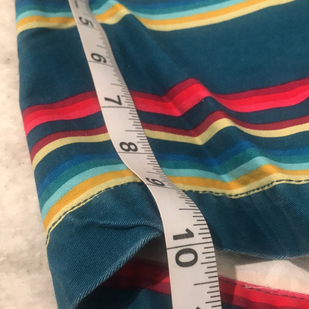 Vintage Arizona Shorts Mens 32 Blue Denim Stripe Y2K Festival Retro Hippie - Picture 9 of 10